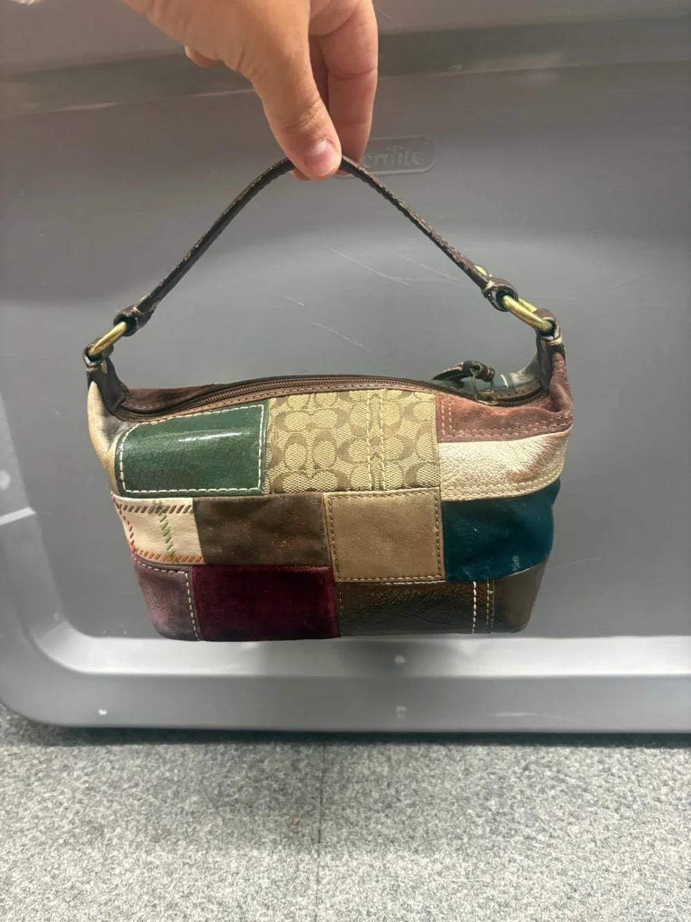 Vintage Coach Multicolor Patchwork Leather Mini Shoulder Bag 40928 - Picture 2 of 8